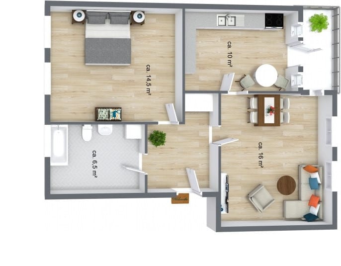 Grundriss der Wohnung