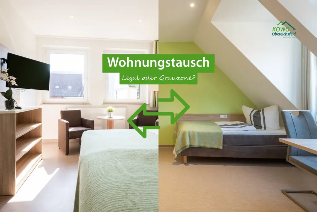 Wohnungstausch bei KOWO Obereichsfeld – zwei Musterzimmer im Vergleich, Frage nach Legalität oder Grauzone