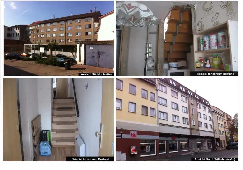 Wilhelmstraße 26 in Heiligenstadt: Vier Ansichten vor der Sanierung – Fassade, Treppenhaus und Innenräume im Bestand