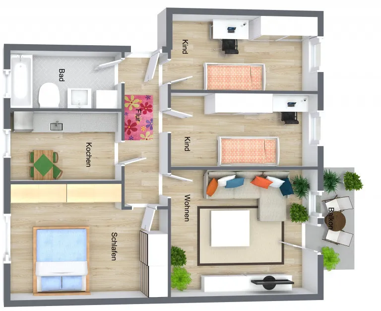 Grundriss der Wohnung