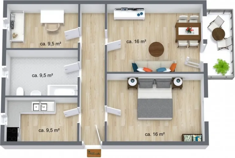 Grundriss der Wohnung